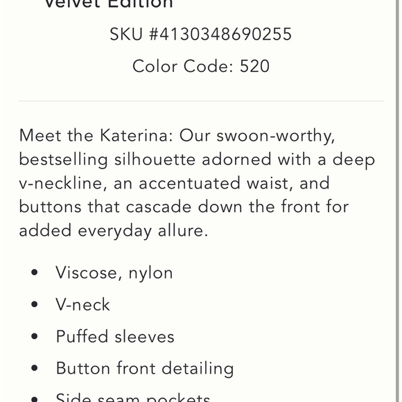 Anthro Katerina Button-Front Velvet Midi Dress - Picture 3 of 3